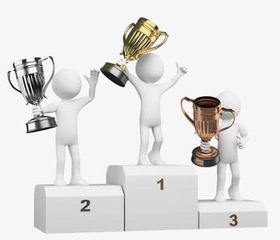 Podium avec trophées